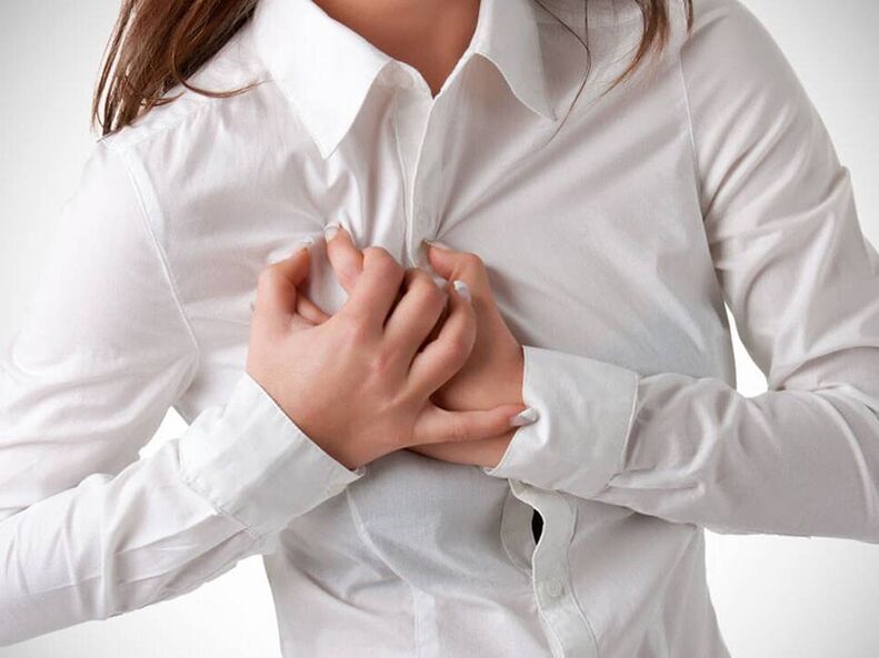 A osteocondrose da coluna torácica é acompanhada de dor no peito