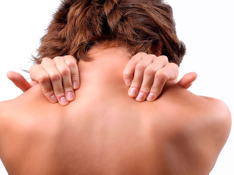 Na osteocondrose da coluna cervical, os músculos do pescoço ficam tensos